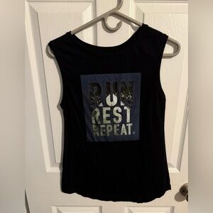 Old Navy Black Sleeveless Graphic Tee